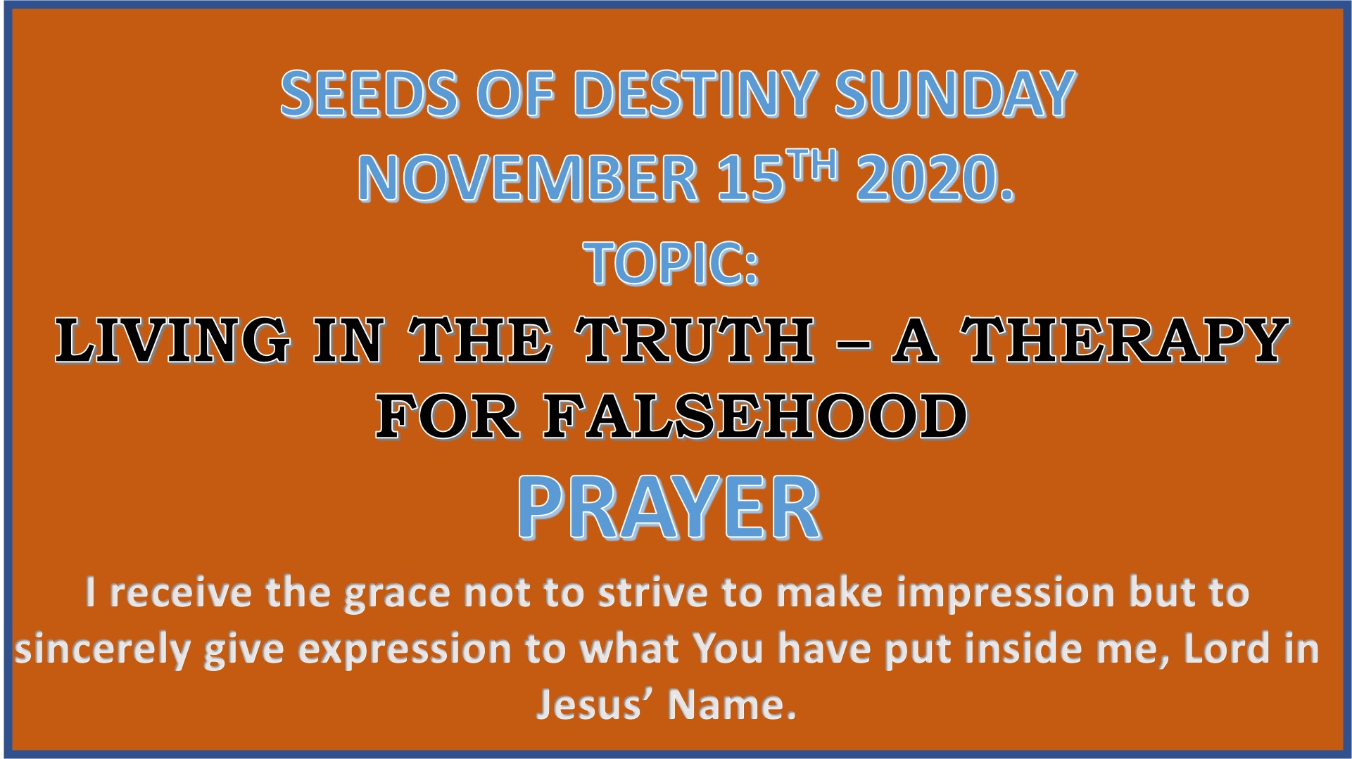 Seeds of Destiny Sunday 15th November 2020 by Dr Paul Enenche